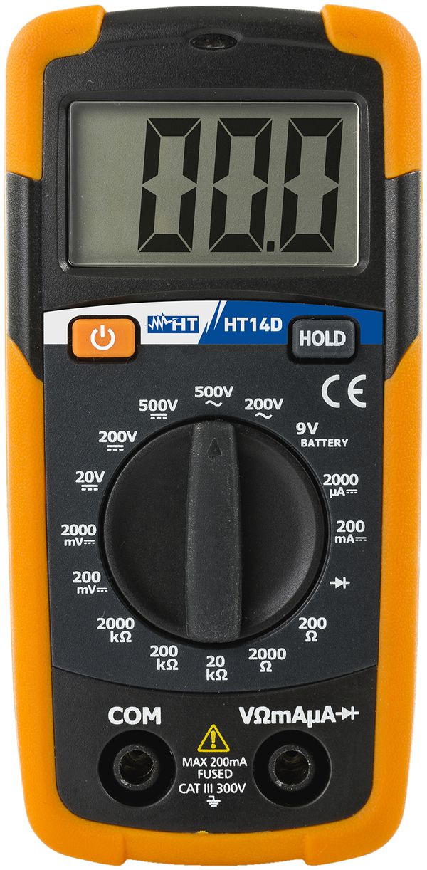 Multimetro digitale Optec 500VACDC 200mA CAT III 300V
