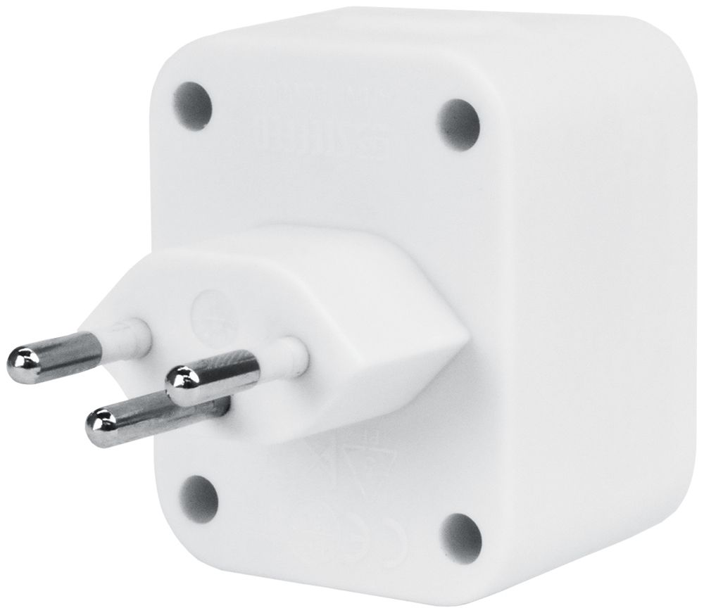 Fiche multiple Steffen 2×T13 10A 230V IP20 blanc