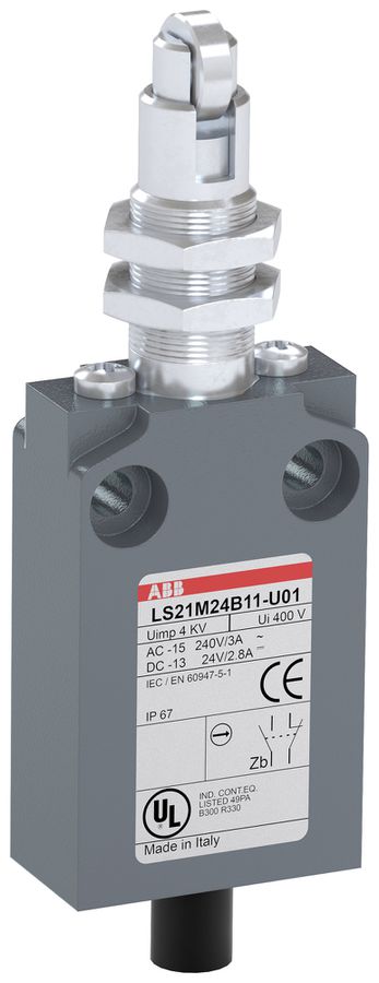 Interrupteur de position ABB LS2 boulon d.pression à galet acier 90° Zamak câble