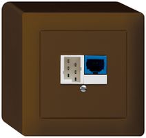 Boîte DSL AP 1×RJ45/1×T+T brun