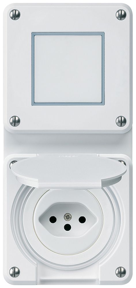 Combinazione INC Hager robusto I-I verticale 3/1L+tipo 13, bianco