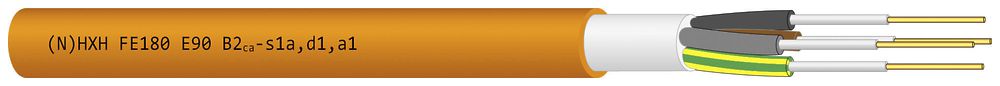 Sicherheitskabel (N)HXH-J FE180/E90 5×6mm² 3LNPE orange B2ca