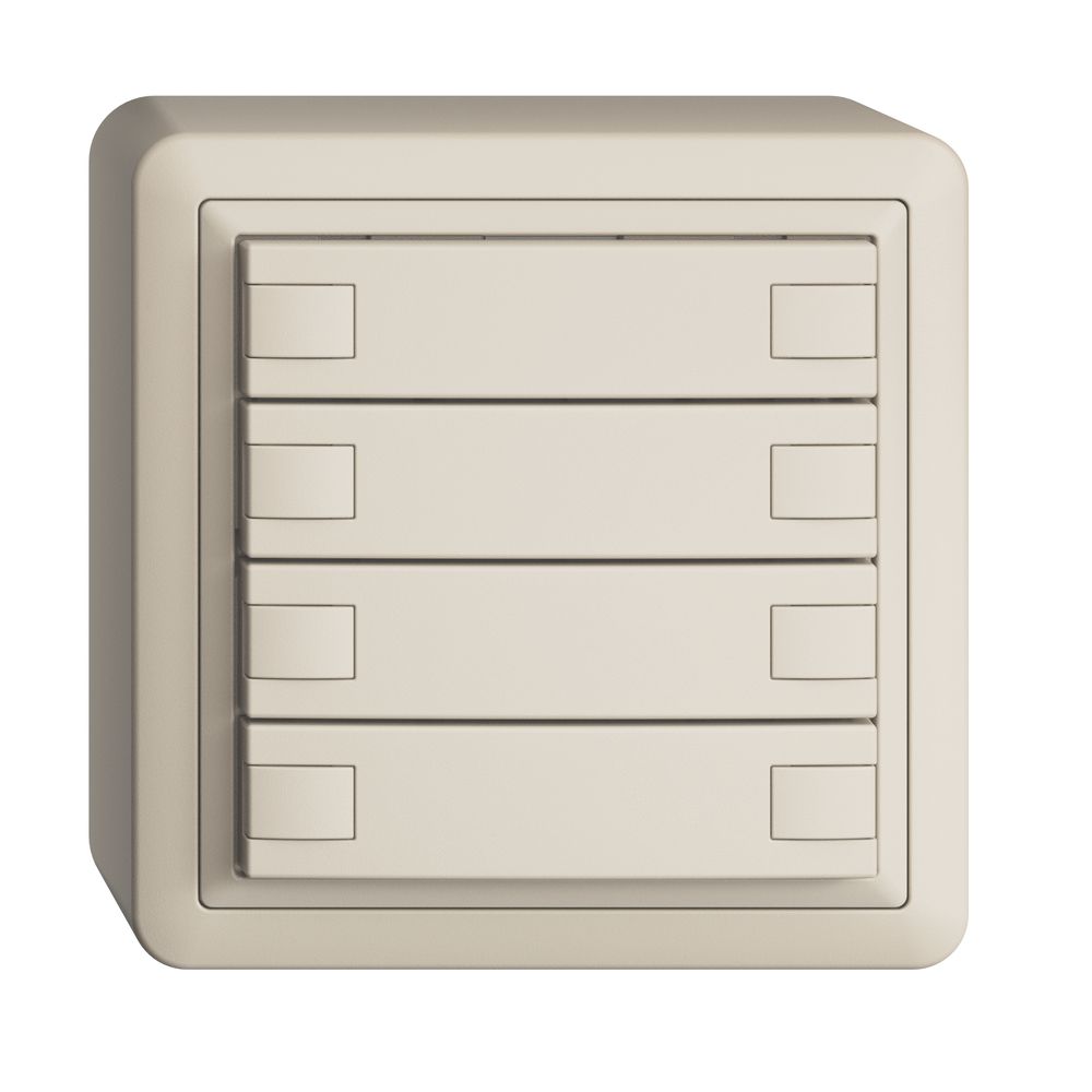 Poussoir KNX RGB AP EDUE, 250mW, s.LED, 8×poussoir, comm.1×touche, crema