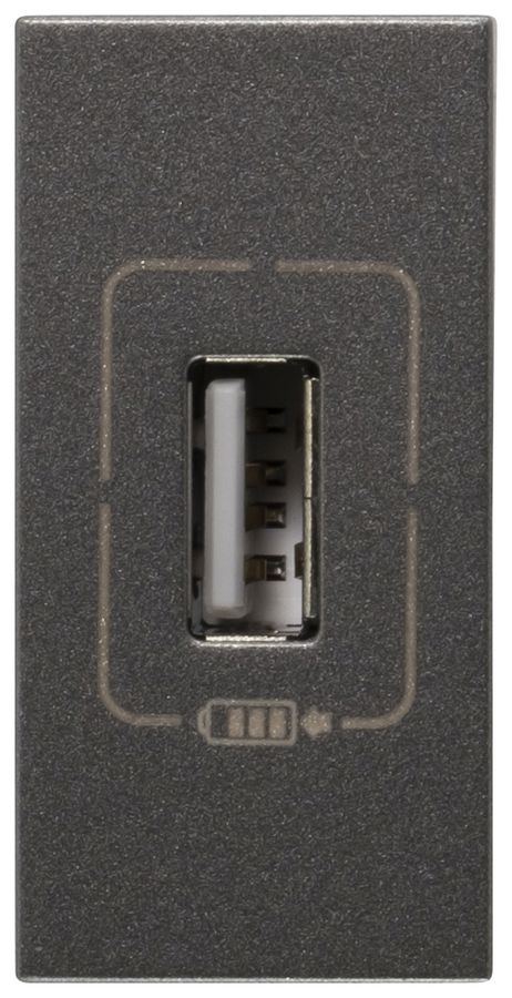 USB-Ladesteckdose MOS 1 Modul, 1-fach magnesium
