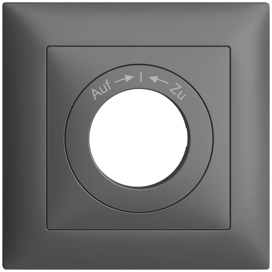 Frontset EDIZIOdue Auf->I<-Zu dunkelgrau 88×88mm für Schwenktaster