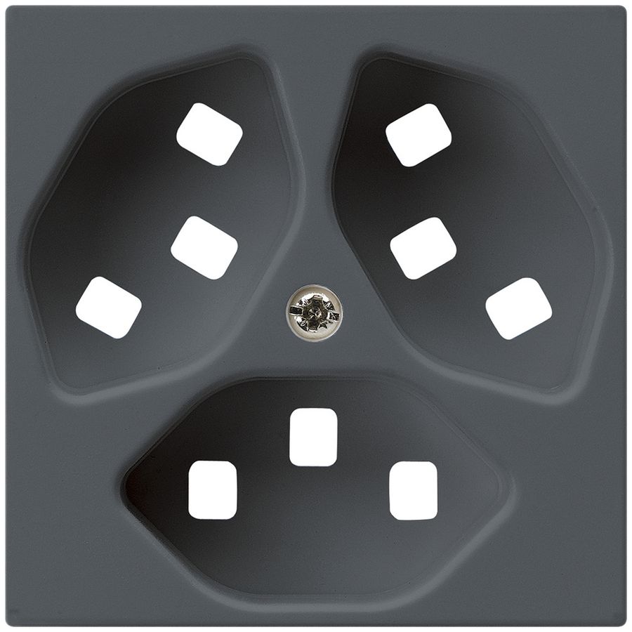 Frontplatte zu Steckdose Hager kallysto 3×T23 H anthrazit