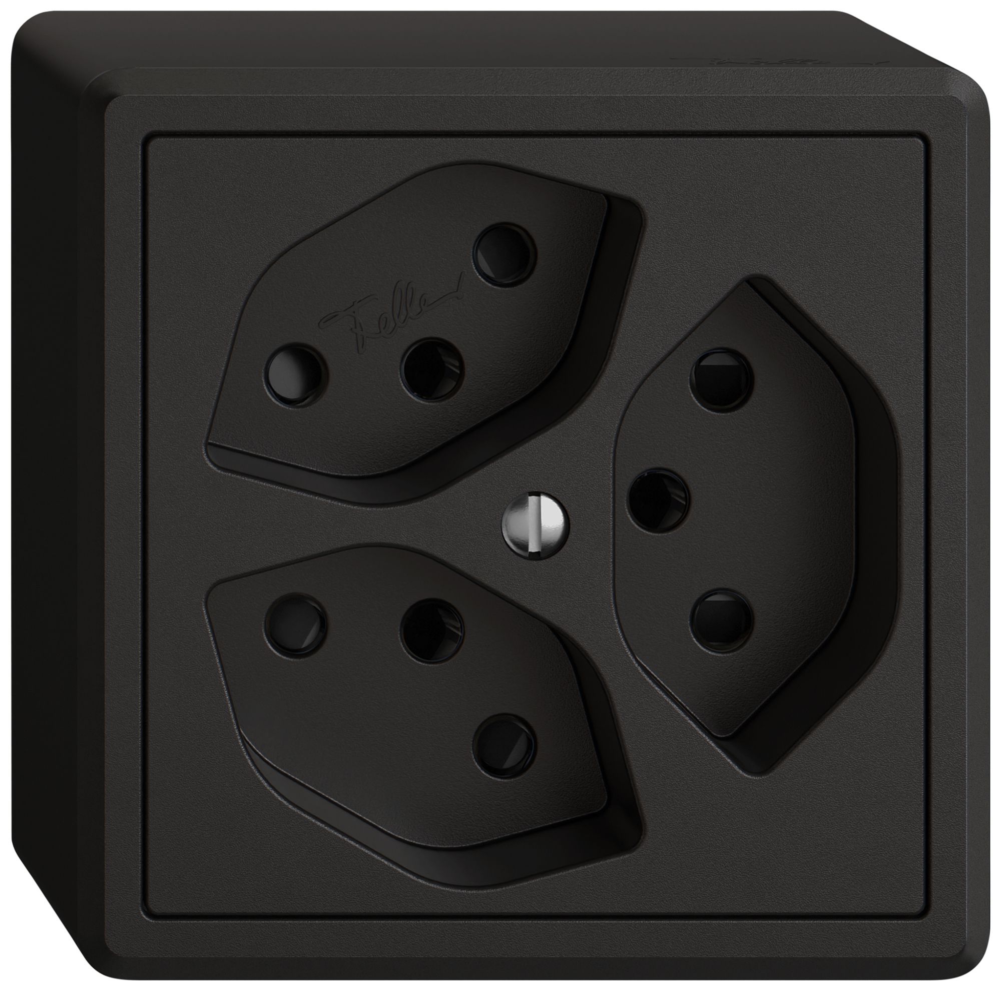 Presa AP EDIZIO.liv SNAPFIX® 3×T13 con shutter ne