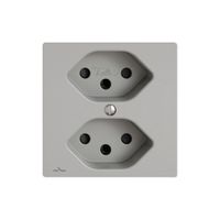 Steckdose EDIZIO.liv SNAPFIX® 2×T13 1×S mit Shutter hgu