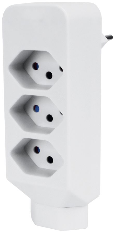 Fiche multiple Steffen 3×T13+1×T13 10A 230V IP20 blanc