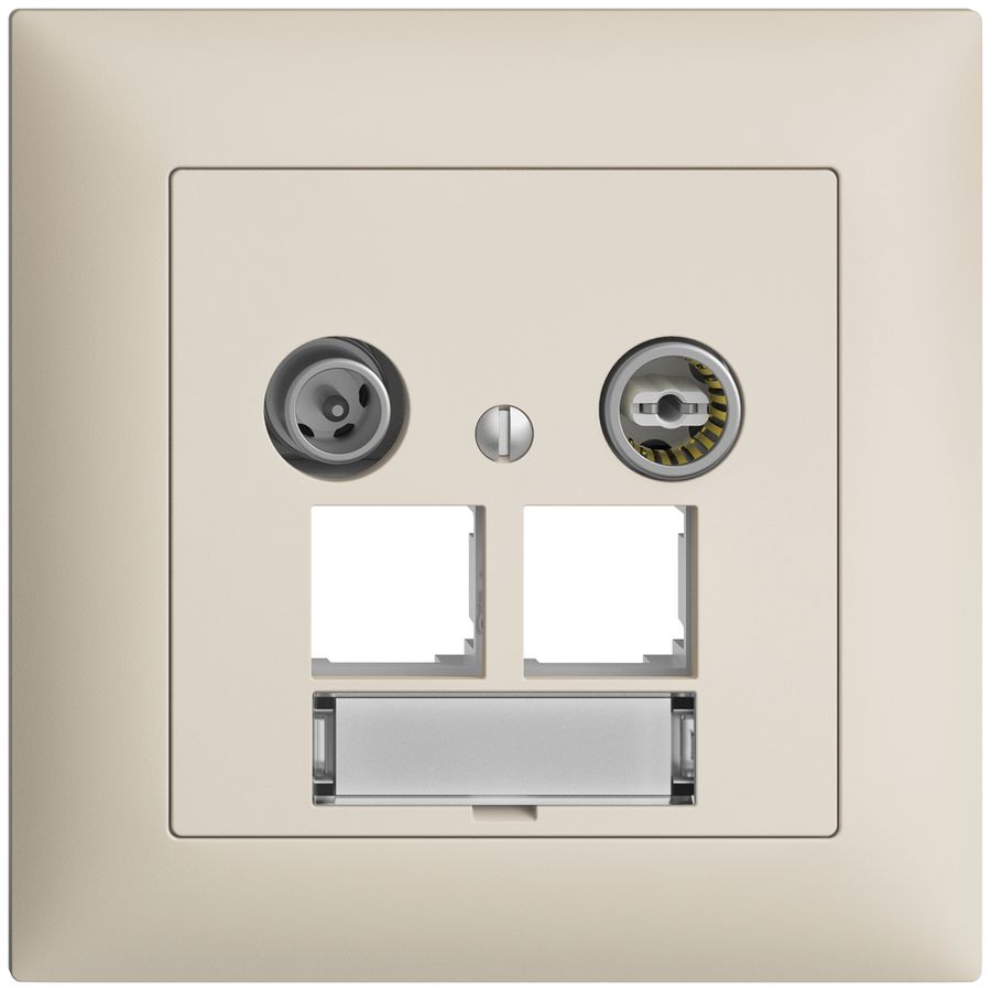 Prise multimédia ENC EDIZIOdue FMI EASYNET 11dB, p.2×RJ45 S-One, crema