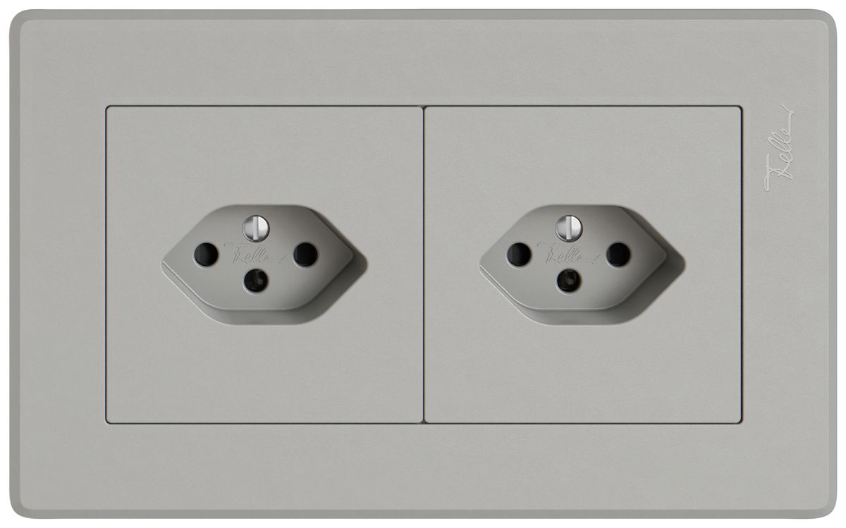 UP-Kombination EDIZIO.liv SNAPFIX® 1×2 96×156mm 1×T13+1×T13 hellgrau