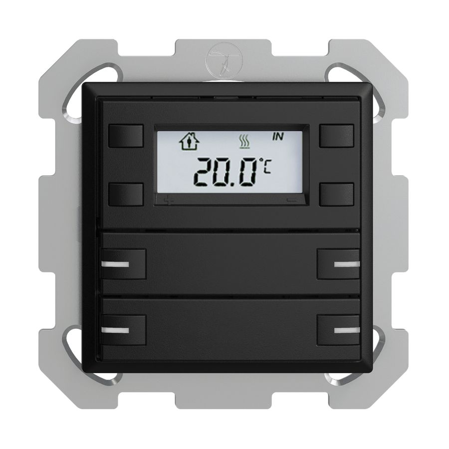 Pulsante RTH INC KNX 4×EDIZIOdue FM nero, con LED RGB