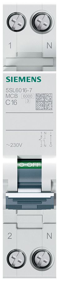 Leitungsschutzschalter Siemens SENTRON 5SL6 1LN 230V C 16A 6kA 1TE