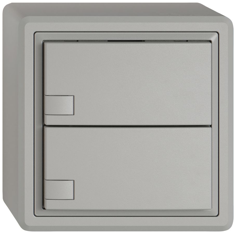 Pulsante universale AP EDIZIO.liv UNI SNAPFIX® 12…48V s.LED 2× com.1T grc