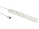 Prise multiple PRINCIPIO 9×type 13 horizontal câble 2m interrupteur blanc