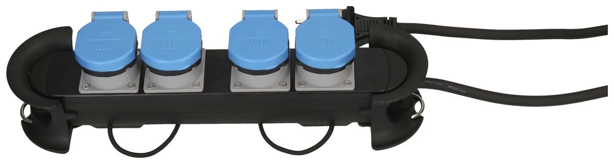 Presa multipla MAX HAURI Construct Line 5m 4×T23 IP55 90° nero