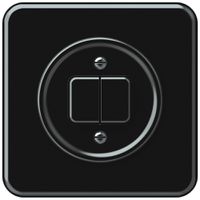 UP-Druckschalter origin Sch 1 (3+3) 92×92mm schwarz