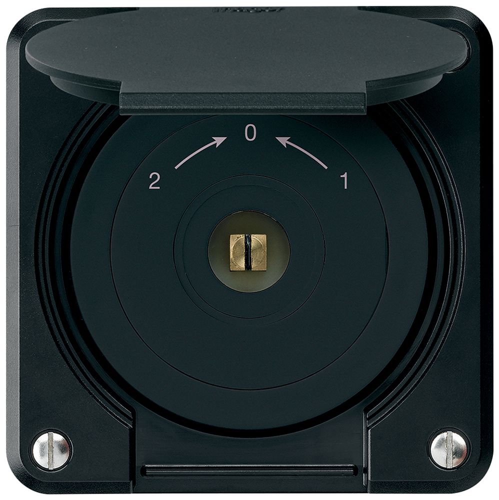 UP-Steckschlüsselschwenktaster robusto IP55 schwarz mit Deckel Wechsler Vierkant