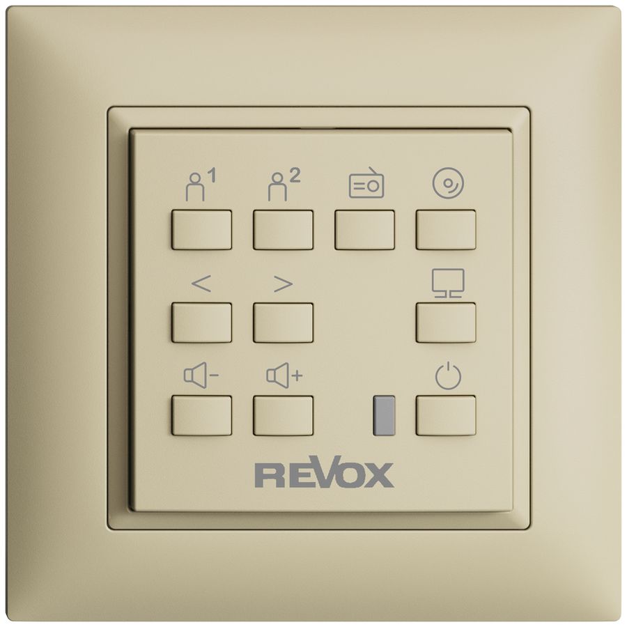 Commande murale EDIZIOdue pour Voxnet FMI, avec 10 bout., LED, IR, vanille