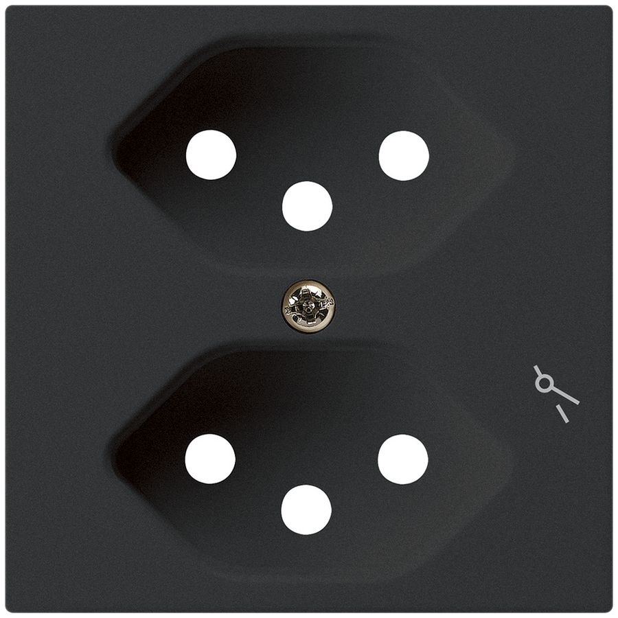 Frontplatte kallysto 2×T13/1 60×60mm schwarz mit Kinderschutz