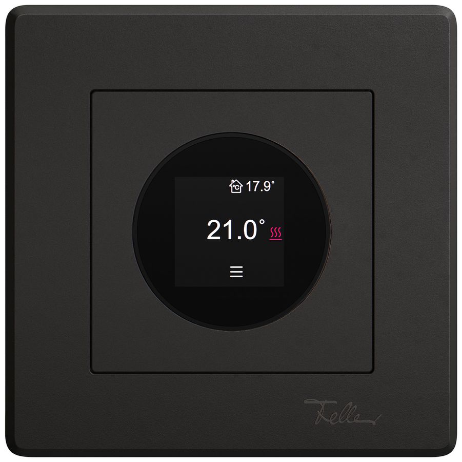 Termostato ambiente INC EDIZIO.liv SNAPFIX® 230VAC 4…30°C 96×96mm nero