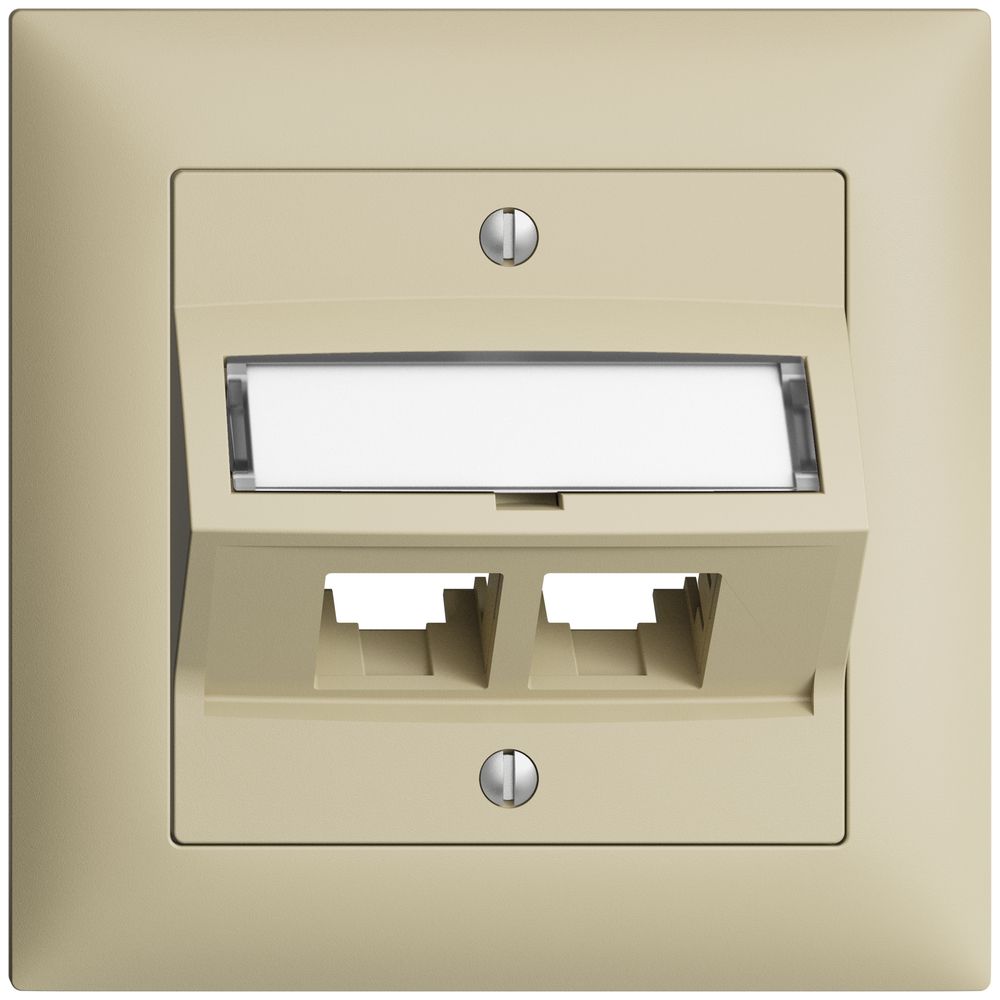 Kit di montaggio INC S-One EDIZIOdue FMI per 2×RJ45 obliquo, vanille