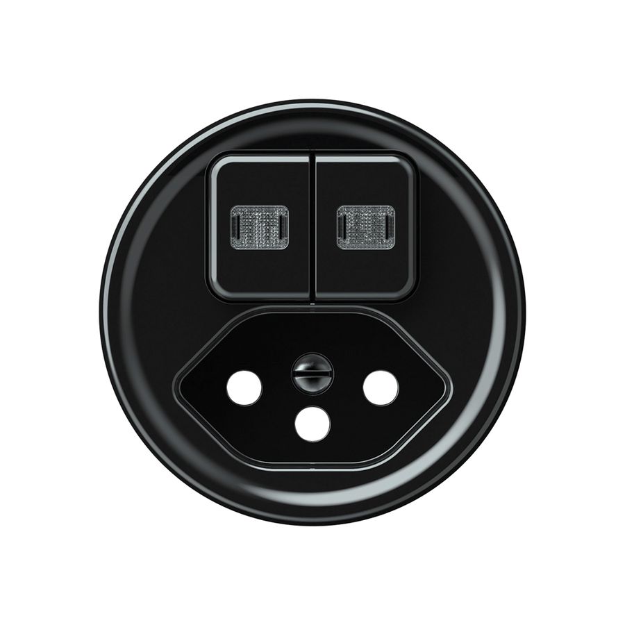 Frontset origin kombination Doppelknopf 2×beleuchtet + T13 60×60mm sz