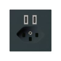USB-Ladesteckdose Hager kallysto C-C 20W+T23 5V 60×60mm schwarz