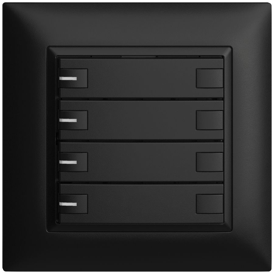Poussoir ENC KNX 4× EDIZIOdue noir RGB avec LED