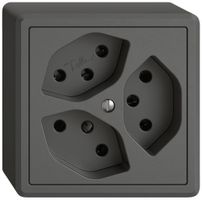 AP-Steckdose EDIZIO.liv SNAPFIX® 3×T13 dgu