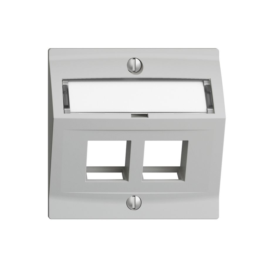 Kit de montage Edue F, avec capot de sortie oblique, pour 2×Keystone, gris clair