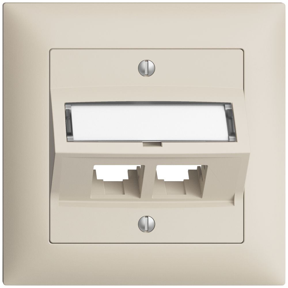 Kit di montaggio INC S-One EDIZIOdue FMI per 2×RJ45 obliquo, crema