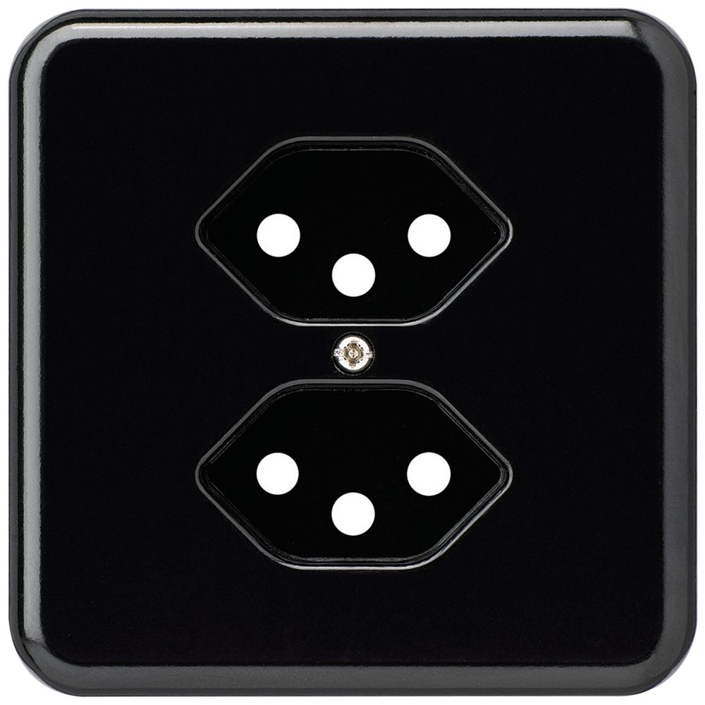 Plaque de recouvrement 2×type 13 basico noir avec sécurité enfants