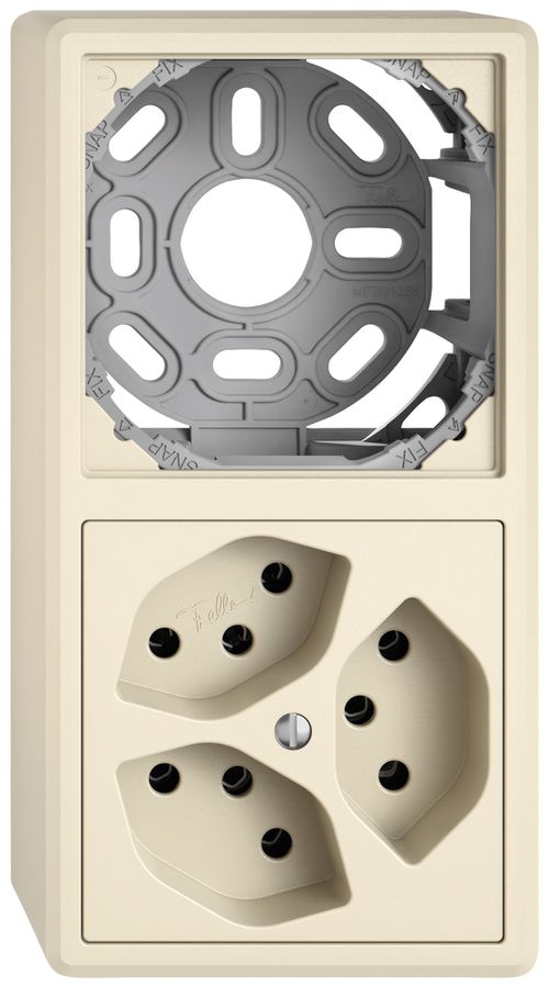 Combinaison AP EDIZIO.liv SNAPFIX® 2×1 140×74mm vide+3×T13 crema