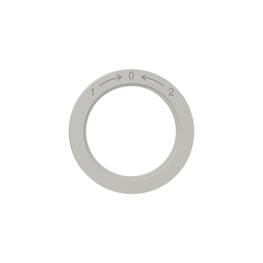 Kennscheibe NEVO, f.Drehschalter, 1 -> 0 <- 2, lichtgrau