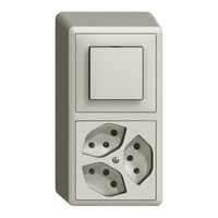 Combinazione AP EDIZIOdue 3/1P+3×T13 grigio chiaro