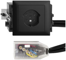 Presa INS EDIZIOdue T25 16A nero 53mm per cavo piatto Technofil