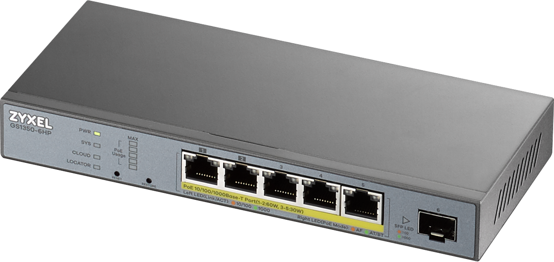 Zyxel GS1350-6HP Switch de surveillance administrable PoE
