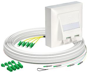 FTTH-Kabelabrollbox AGRO OTO BEP AP-Kit 4×LC 3mm 15m weiss B2ca