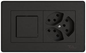 Combinazione INC EDIZIO.liv SNAPFIX® 1×2 96×156mm schema 3/1L+3×T13 nero