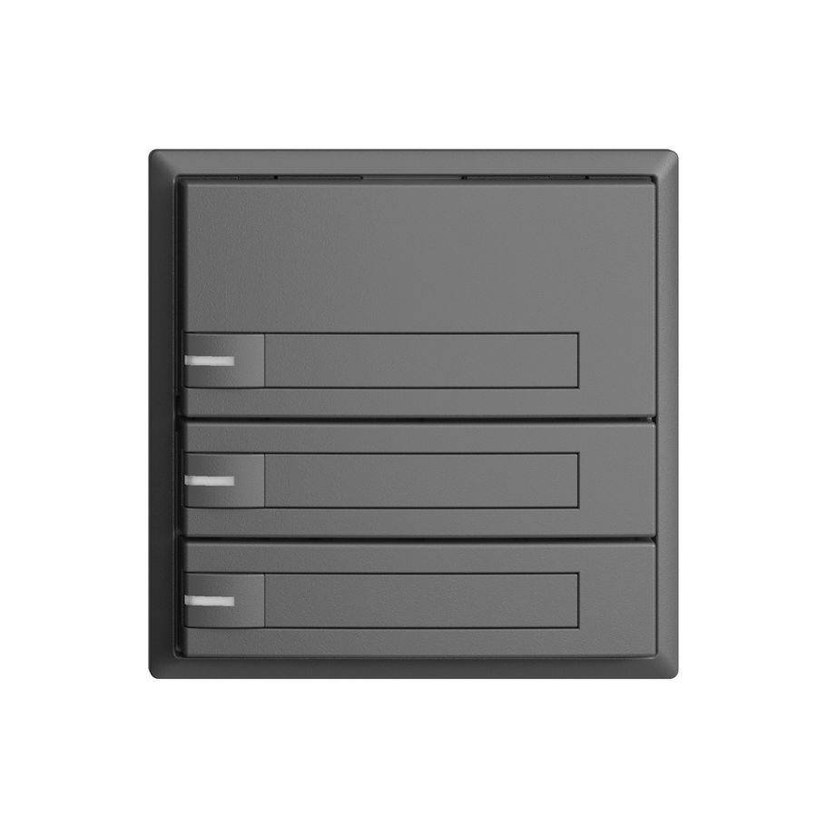 Poussoir KNX RGB EDUE, 250mW, a.LED RGB, a.papier, 3×poussoir, 1×touche, grf