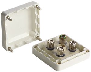 Boîte de dérivation AP Woertz 2LPE 4×1.5mm² 50×50×23mm blanc