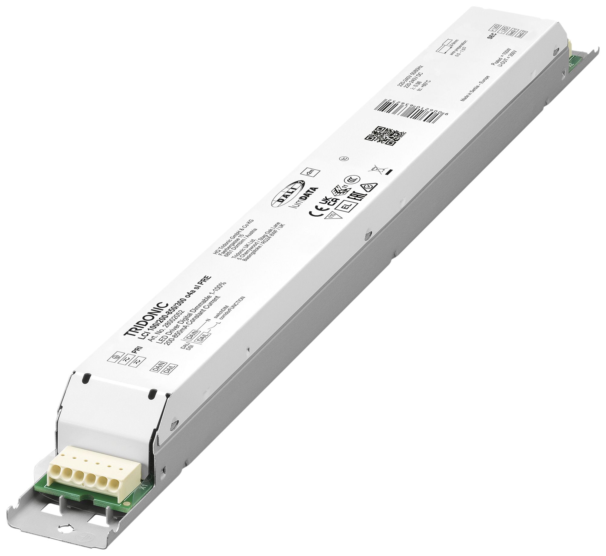 Alimentation LED Tridonic LCI 60…100W 80…300V 200…850mA DALI DSI VAR