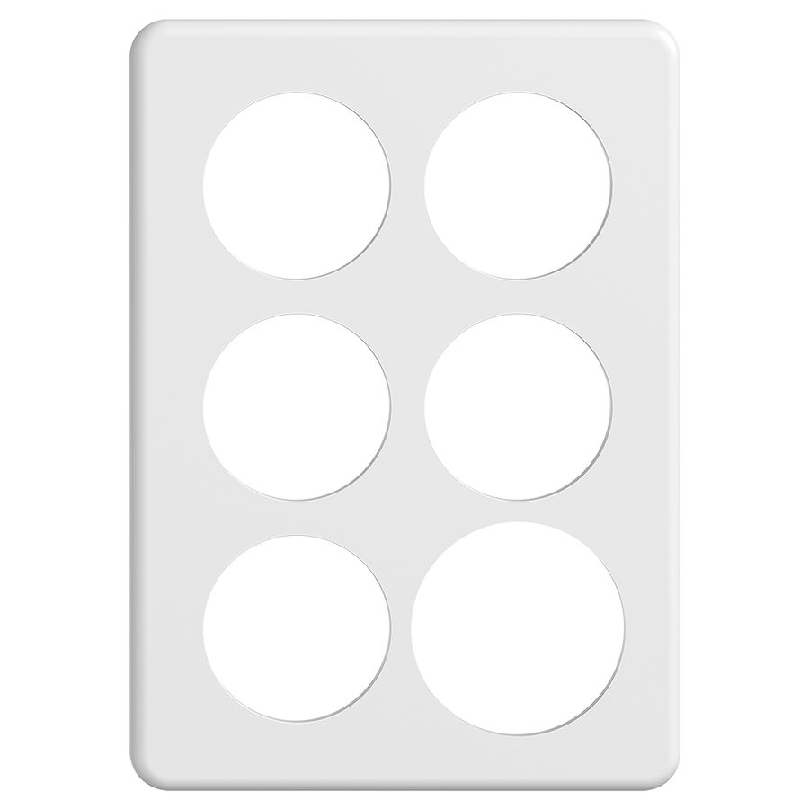 Abdeckplatte STANDARDdue 3×2 weiss 5×Ø50, 1×Ø58