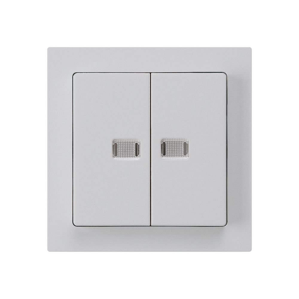 UP-Leuchttaster kallysto 2×A-R/1P mit 2 Linsen hellgrau