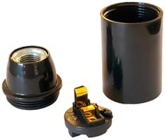 Portalampada Elektrogros E14 thermoplast liscio nero