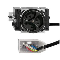 EB-Steckdose 3×T23 16A schwarz, 53mm L1 FH für Technofil