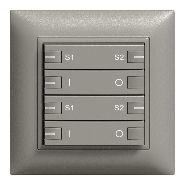 UP-Taster ZEP ON-OFF Szene 2K/4T mit LED EDIZIOdue dunkelgrau