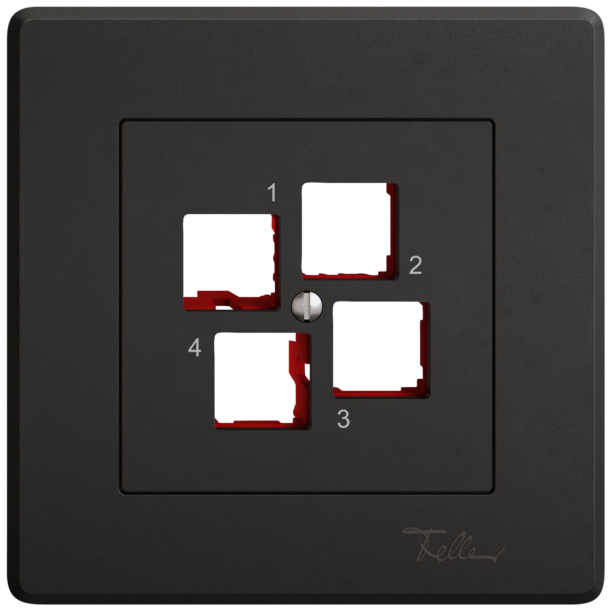 UP-Montageset EDIZIO.liv EASYNET S-One SNAPFIX® gerade 4×RJ45 sz