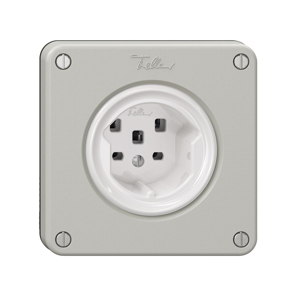Prise NEVO, 1×T25, gris clair